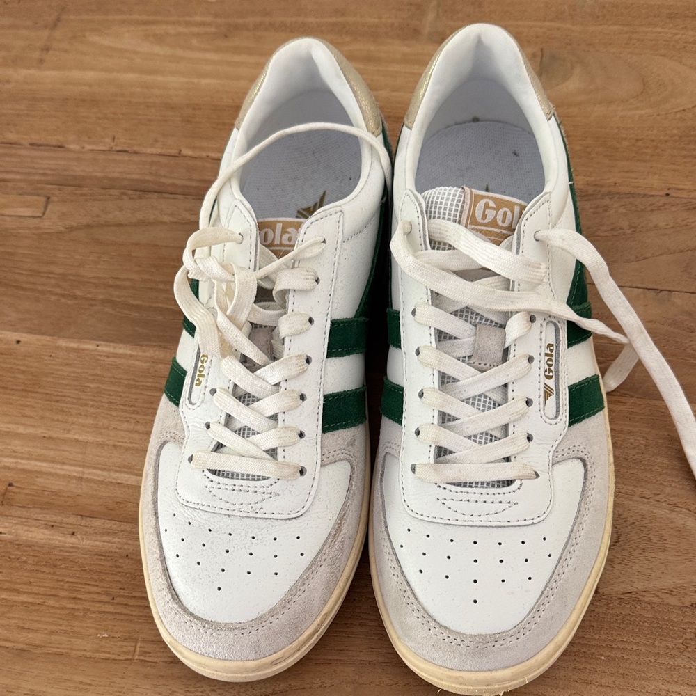 Gola Classic Hawk  White and Green shoes